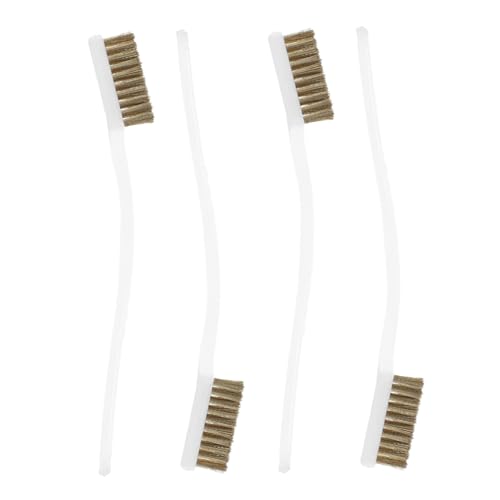 TOVINANNA 4Pcs Copper Wire Brush Set for Cleaning Compact Brushes for Welding Slag and Industrial Use Durable Bristle Toothbrushes for Deep Cleaning Tasks