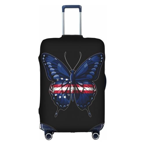 Butterfly Cape-Verde Cape Verdean Flag Travel Luggage Cover Washable Suitcase Case Suitcase Protector Fit Luggage Cover Large