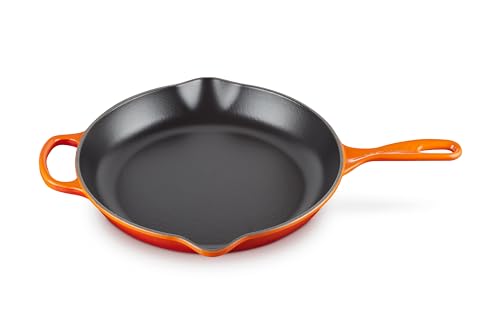 Le Creuset Enameled Cast Iron Signature Iron Handle Skillet, 11.75" (2-3/8 qt.), Flame