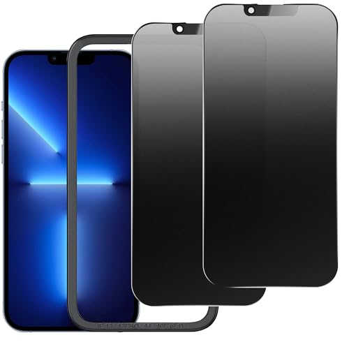 KUARMOR 2 Pack Matte Privacy Screen Protector for iPhone 13/13 Pro/14/16e 6.1 Anti-Glare Anti-Spy Scratch Resistant Tempered Glass Film Smooth Responsive Touch Anti-Scratch GlassEasy to Install