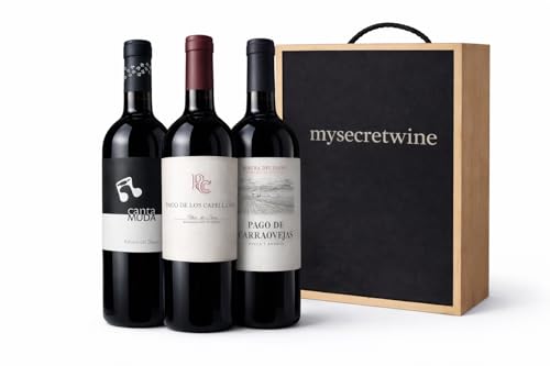 Pack 3 Vinos Ribera del Duero Premium con Caja de Madera – Canta Muda, Pago de los Capellanes Crianza y Pago de Carraovejas – MYSECRETWINE-