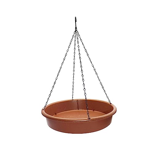 Baoblaze Vogeltränke mit Metallhaken hängendem Vogelbad und Kette Vogelwasserschale Vogelfutterstation für Baumpapageien auf der Terrasse im Freien