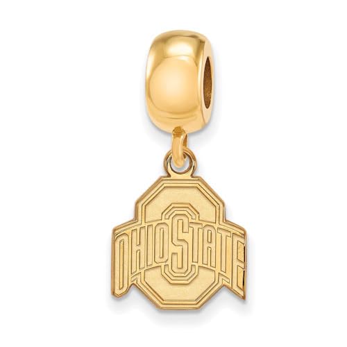Ohio State Bead Charm Small (1/2 Inch) Dangle (Gold Plated)