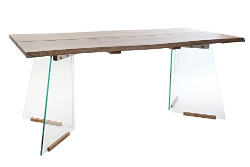 DKD Home Decor Table de Salle à Manger Verre Bois MDF (180 x 90 x 76 cm)