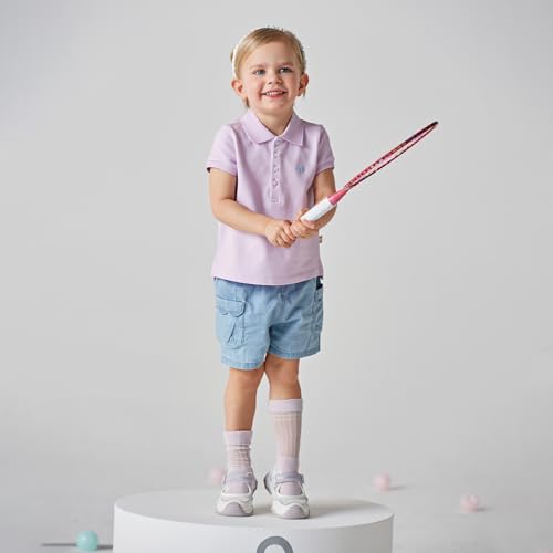 Image of DAVE&BELLA Girls Short Sleeve Golf Polo Shirts Quick Dry Athletic Tops Tennis Shirts Girl School Uniform Tops for Aged 1-8