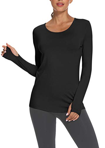 Mippo Womens Soft Long Sleeve Workout Athletic Shirts Long Tunic Tops with Thumb Holes4