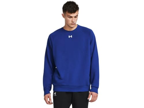 Under Armour Men's Rival Fleece Crew, (400) Royal / / White, Medium Tall