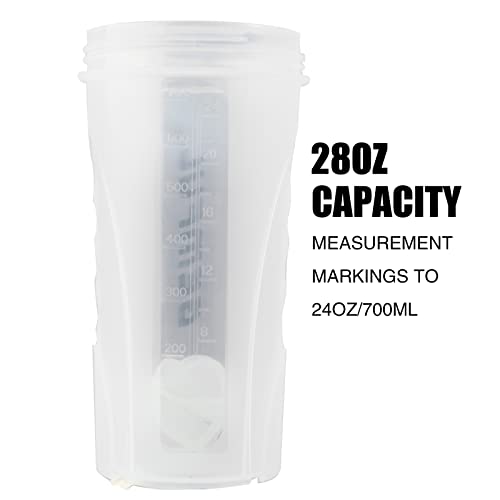 GEMFUL 750ml Protein Shaker Bottle 2-Pack, BPA-Free, Mixing ball included. Leakproof Design - Perfect for Protein Shakes, Smoothies, and Supplements(Black & White)