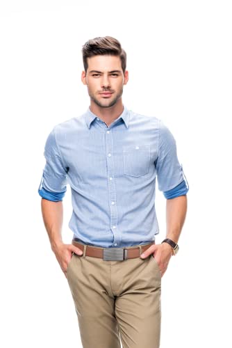 Image of Zitahli Belt Men,Leather Ratchet Belt for Men Dress Casual Every Day with Adjustable Buckle,Trim to Fit For Gift