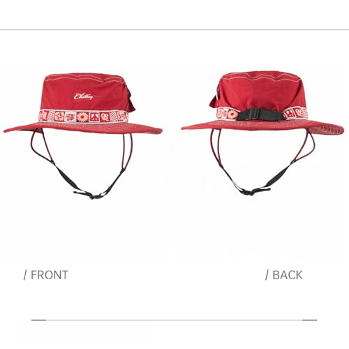Image of Color-Blocked Fisherman Style Sun Hat for Outdoor Camping, Surfing & Vacations - Wide Brim, UV Protective, Anti-Slip
