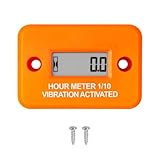 NInE-ROnG Vibration Digital Betriebsstundenzähler Selbstbetriebenes Messgerät Wasserdicht IP68 für Luftkompressor Minitraktor (Orange)