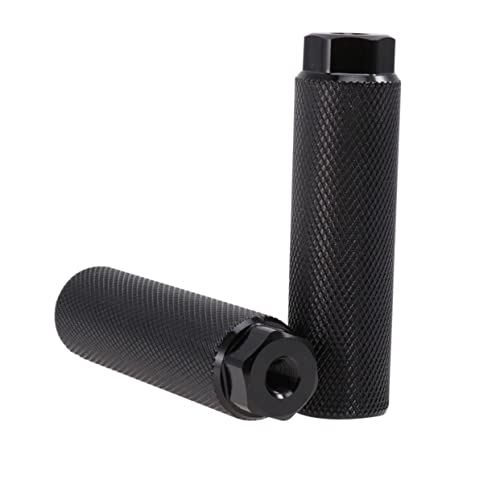 TOBBOMEY 1 Pair Aluminum Alloy Mountain Bike Footpeg Sturdy Cylinder Pedals with Big Hole for Enhanced Stability for Adults and Accessory for Cycling Enthusiasts Black