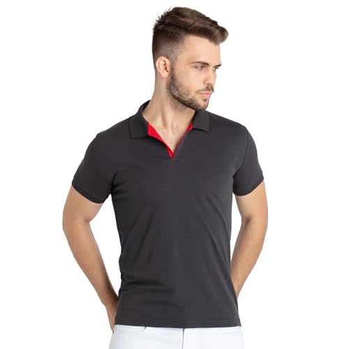 Image of Status Quo Men's Polo T-Shirt | Rich Cotton Blend | Slim Fit | All Day Comfort | Contrast Inner Placket | Polo Collar