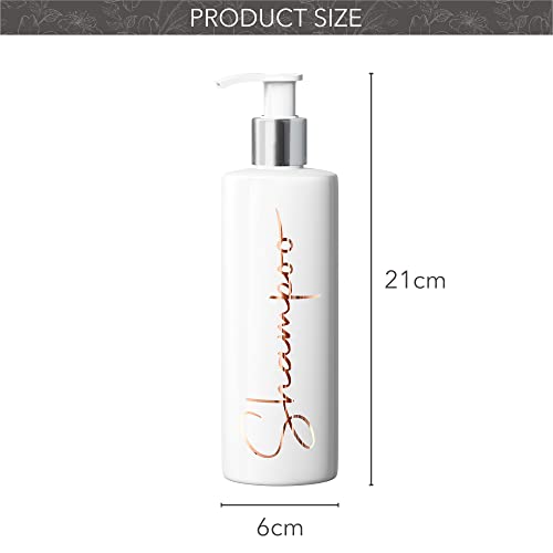 Print Maniacs Mrs Hinch Inspired White Personalised Dispenser Silver Pump Bottles Set 6 (COPPER, F2), 500ml - Image 2