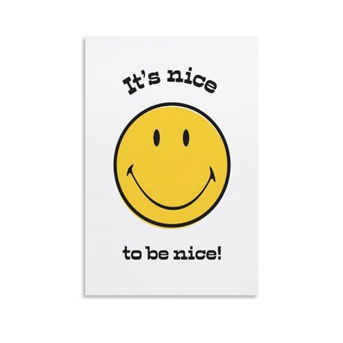 TSIDDKA Poster Be Nice Smiley® - Décoration murale moderne et esthétique - Cadeau pour un ami - Style sans cadre - 20 x 30 cm