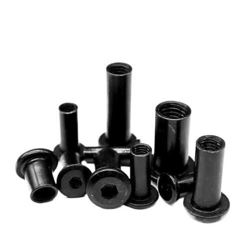 M3 M4 M5 M6 M8 Black Rivet Nut Hex Socket Furniture Connector Cap Nuts Barrel (M5 x 20mm,50)