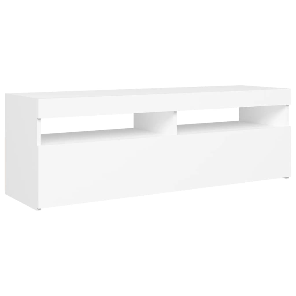 vidaXL - TV-Möbel - TV-Schrank mit LED-Leuchten Weiß 120x35x40 cm