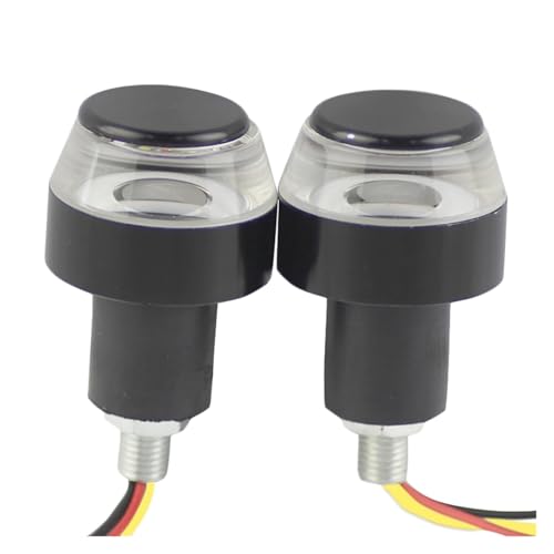 Feu clignotant LED 12V pour guidon de moto blanc et jaune de poignée latérale