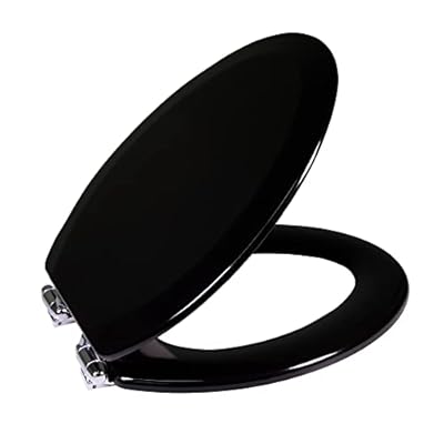 Dalton Wooden Elongated Soft Close Toilet Seat, Black, Quick Release, Easy to Install – Design House, 560235-BLK