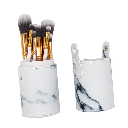 Porta Pennelli Da Trucco Con Grazioso Motivo in Marmo Organizer Per Cosmetici leggero pelle sintetica