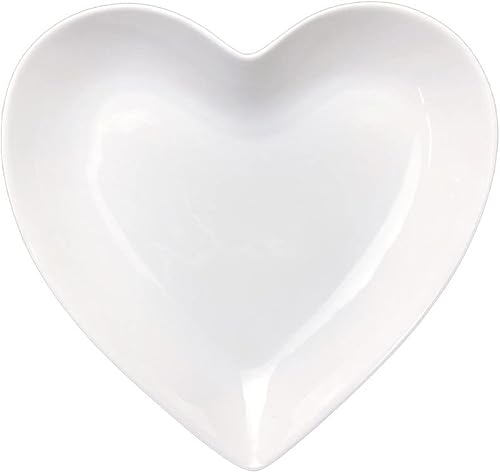 Plato de cena de cerámica en forma de corazón, plato de ensalada, plato de postre, plato de fruta-8.8 pulgadas