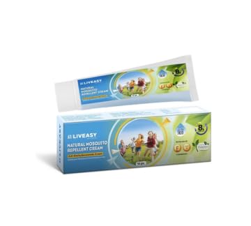 LIVEASY Wellness Natural Mosquito Repellent Cream 50g, Almond Oil and Vitamin E Enriched, Gentle Protection Pack of 1 + Free 1