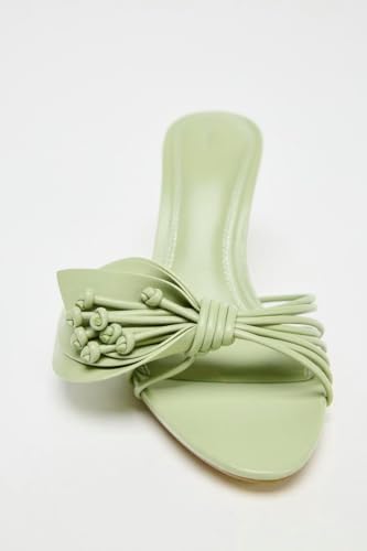 SAFECAMS Flower High Heels Slides for Women Open Toe Floral Stilettos Sexy Strappy Wedding Birthday Dressy Kitten Heels Elegant Heeled Sandals3