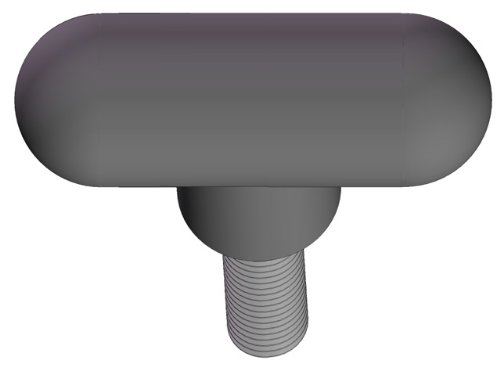 Innovative Components AN5C0750TR621 2.25" Rounded T Knob 5/16-18 X 3/4" steel zinc stud black pp (Pack of 10)