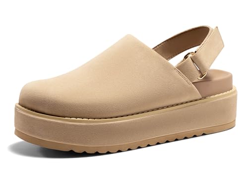 Coutgo Women's Khaki Platform Clogs Size 8
