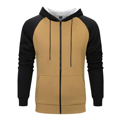 Thatrich Lightweight Hoodies for Men Oversized Hoodie Color Block Hooded Sweatshirts Full Zip Shirts with Pockets Fall Trendy3