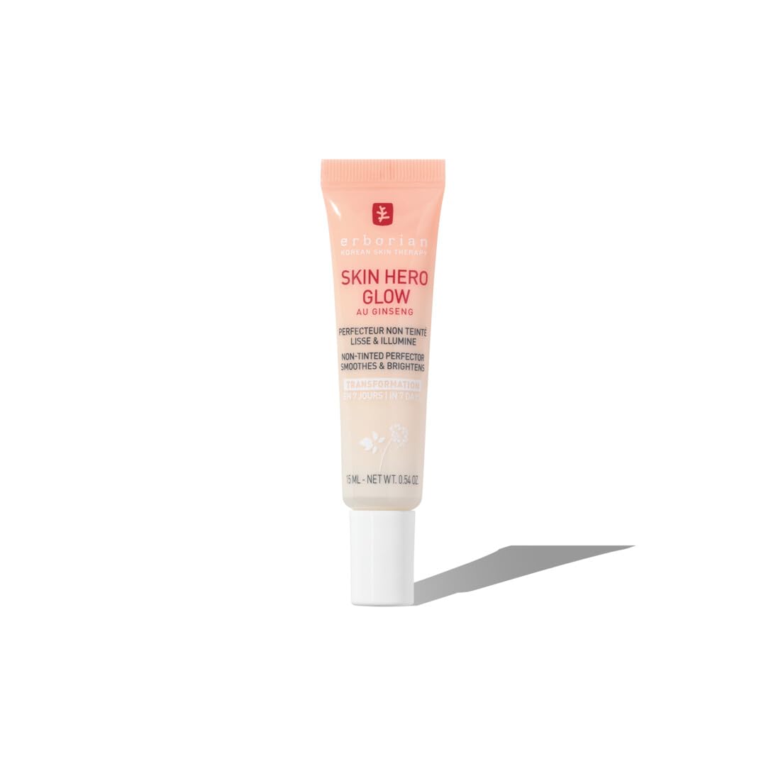 – Erborian - Skin Hero Glow - Non-Tinted Skin Perfector + 7-Day Radiance Booster - Glass Skin Effect - Lightweight Texture - Korean Skincare