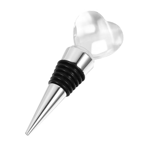 Ciieeo 1Pc Heart Shape Alloy Wine Bottle Cork Sturdy Wine Sealer for Wine Bottles Elegant Design Wedding Favor Present Bottle Plug for Home Use