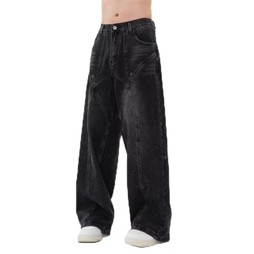 Mens Boot Cut Jeans Mens Baggy Jeans Y2k Hip Hop Wide Leg Denim Pants Trendy Loose Fit Oversized Streetwear