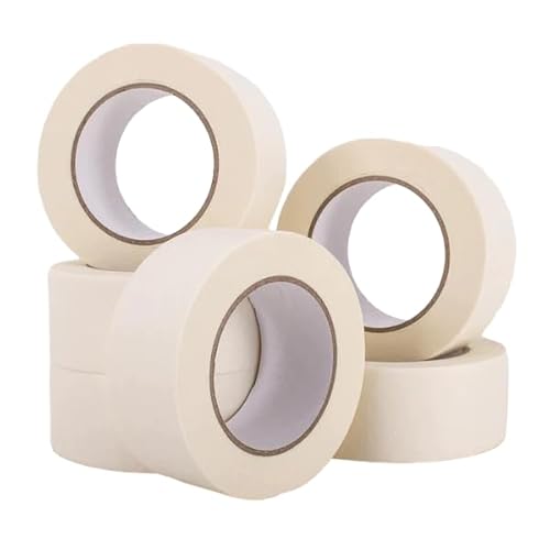 AMD Nexus Pack of 4 Masking Tape | 48mm Wide, 50 Metre Rolls | Ideal for Painters, Decorators Professional & DIY Use | Painting Walls, Crafts & more