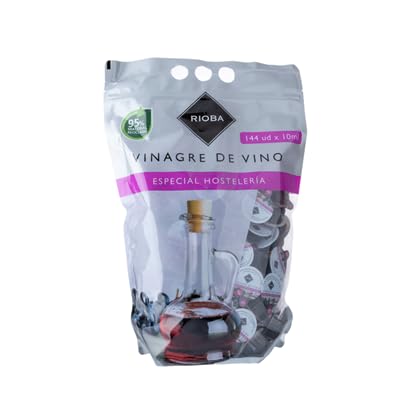 Set de Ensalada RIOBA – Aceite de Oliva Virgen Extra, VinagrE Vino y Sal en Monodosis | para Hostelería,Uso Diario (3 BOLSAS, Vinagre de Vino Tinto Monodosis 10 ml contiene 144 un)