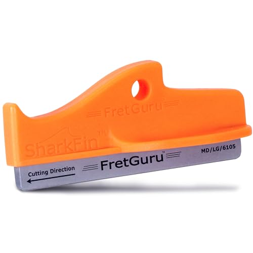 FretGuru SharkFin Guitar Fret Crowning File | Professional Luthier Fret File | Top-Down Ergonomic Control | D.I.A. Geometry | Razor-Thin Crowns for Guitar & Bass Frets | MD/LG/XL