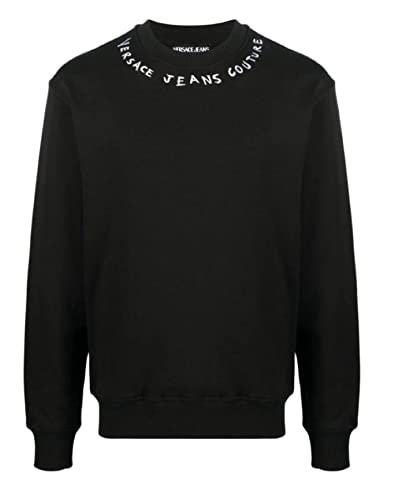 Versace Jeans Couture Herren Sweatshirt mit schwarzem Rundhalsausschnitt...