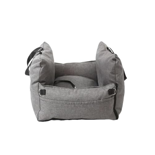 ACMEER ドライブベッド 犬 車 ドライブシート ドライブボックス ペット 犬用品 助手席 キャリーバッグ 車載用 飛び出し防止 リード付き 取り外し可能 洗濯可能 おでかけ 車用ペットシート 座席 フック カー用品 (グレー,L)