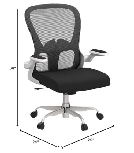 Image of Ergonomic Office Chair, Comfort Swivel Home Office Task Chair, Breathable Mesh Desk Chair, Lumbar Support Computer Chair with Flip-up Arms and Adjustable Height