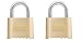 2 Pack Master Lock 175D 2" Wide Re-Settable Combination Padlock Hardened with 1" Shackle Height