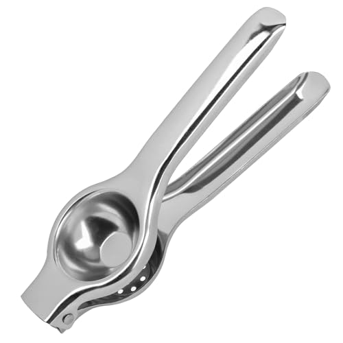 Image of Zureni Lemon Squeezer Stainless Steel Hand Press Citrus Juicer Manual Squeeze Heavy Duty Juice Extractor Dishwasher Safe Kitchen Tool for Nimbu Shikanji (Pack of 1)