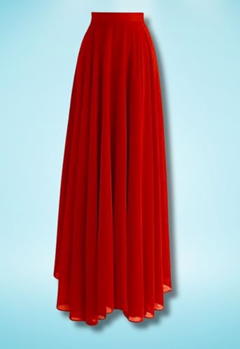 Image of Women's Full Length Georgette Long Skirt- Lehenga with 8 Meters Maxi Flare