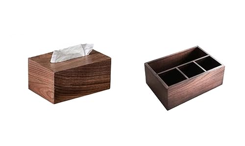 Caja de pañuelos Cubierta de caja de pañuelos nórdica, soporte de caja de pañuelos de madera de nogal, caja de almacenamiento de servilletas for pañuelos de hogar y oficina (Color : Storage Box) Kleen