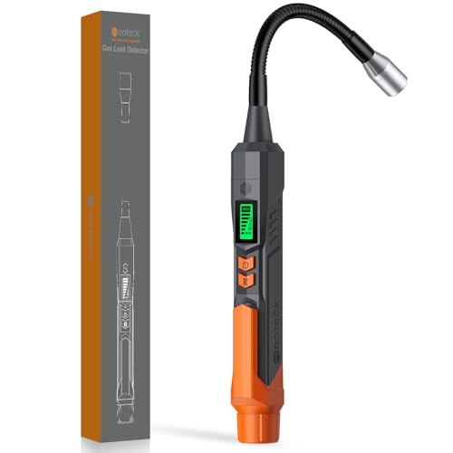 Neoteck Detector de Gas Detector Gas Natural con 4” Sonda Flexible Portátil de Fugas de Gas con Alarma Audible&Visual y Sensibilidad Ajustable para Metano Propano GLP Butano Gasolina Gas Natural