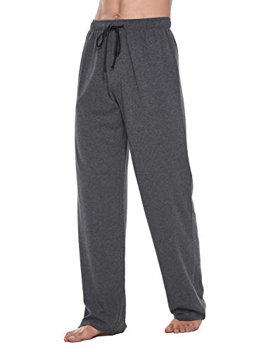 Cyz Comfortable Jersey Cotton Knit Pajama Lounge Sleep Pants -Charcoal-L #TOP1