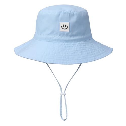 Image of MaxNova Baby Sun Hat Smile Face UPF 50+ Toddler Bucket Hat for Boys Girls 0-7 Years