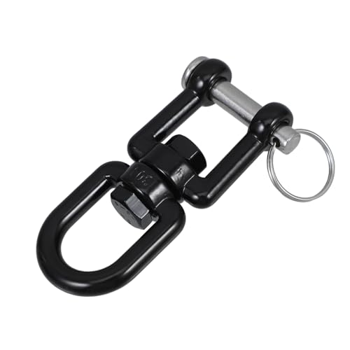 LRXIYODE Anello Girevole in Acciaio Inossidabile Per Altalene Sospensioni Per Sedia Amaca e Yoga Aereo Supporto Rotante Pesante Per Catene e Funicelle Nero Con Dispositivo Di Sicurezza