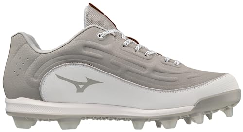 Mizuno Men's Ambition 3 Low TPU Baseball Cleats, Grey/White, 112