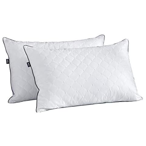 Almohadas de Plumón y Plumas de Ganso Blanco Umi con Funda de Algodón (Pack de 2) Cover
