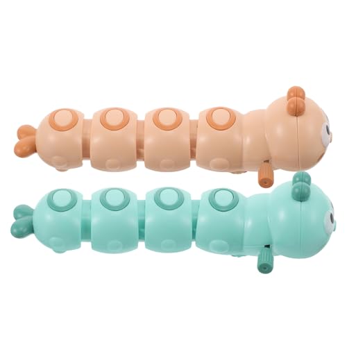 CVUTOVO 2 Stück Wind up Raupen Bunte Laufende Insekten Motorikförderndes Aufziehspielzeug Für Geburtstagsgeschenke Gastgeschenke Motorikspielzeug Ab Jahr